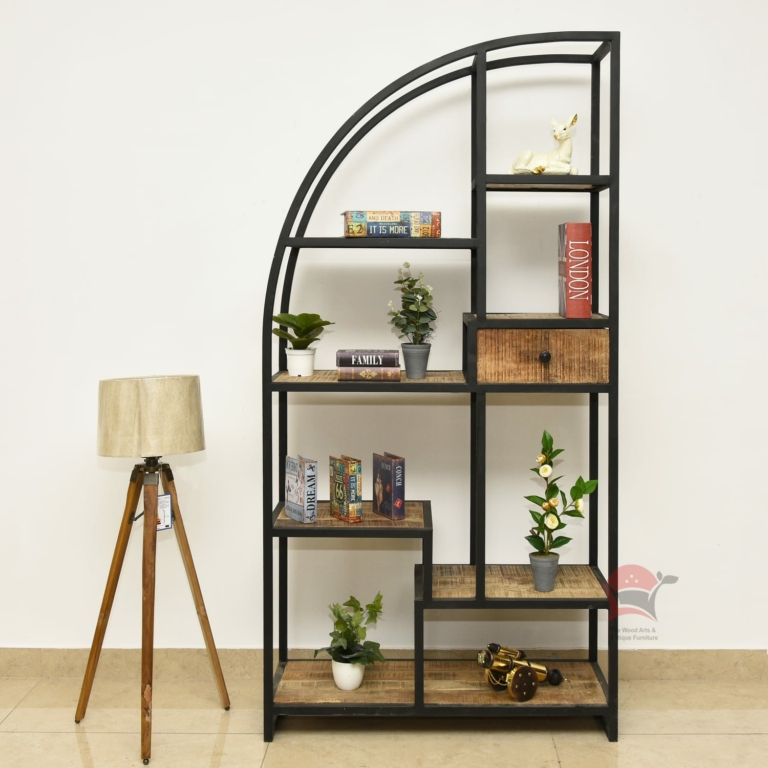 Half Round wooden Metal Shelf